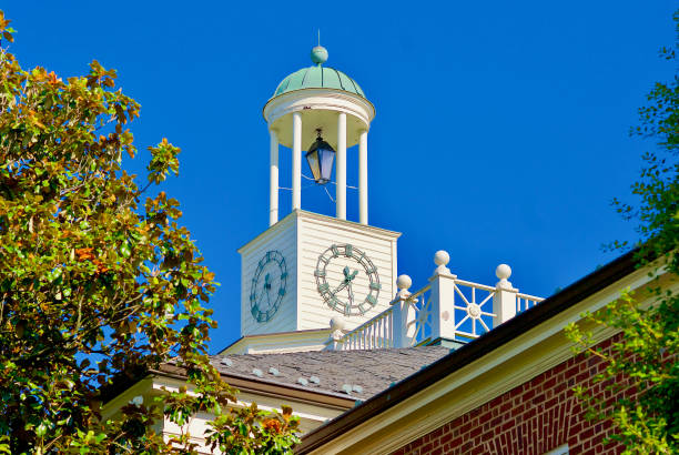 City Hall Cupola, City of Fairfax, Virginia Fairfax, Virginia, USA - June 26, 2017: The City of Fairfax’s City Hall is a well-known local landmark in this enclave within Fairfax County, a northern Virginia suburb of Washington, D.C. fairfax virginia photos stock pictures, royalty-free photos & images