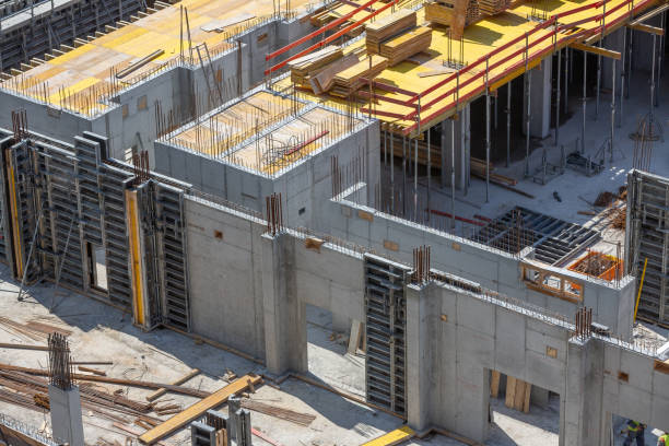 reinforced concrete walls load bearing in-situ walls with slab formwork reinforced concrete stock pictures, royalty-free photos & images