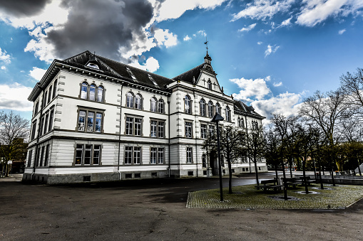 Traditional Architecture Of Bremgarten School Building, Switzerland