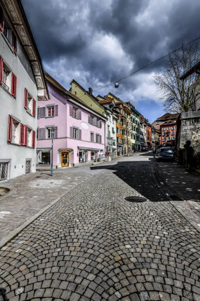 istock Cobbled Uphill Street In Bremgarten, Switzerland 1401936056
