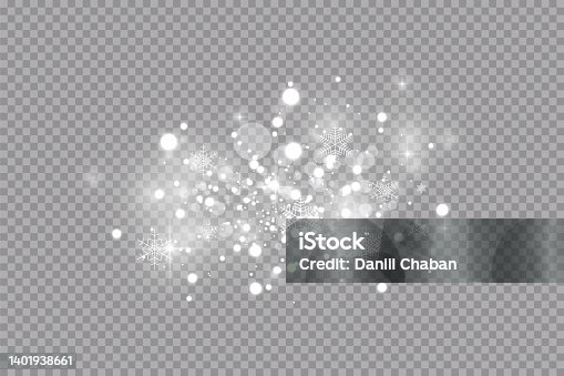 istock Glow light effect. Vector illustration. Christmas flash dust. White sparks and glitter and snowflakes special light effect. Vector sparkles on transparent background. Sparkling magic dust particles 1401938661