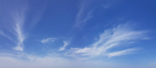 istock Clear blue sky with white clouds, nature background 1401940076