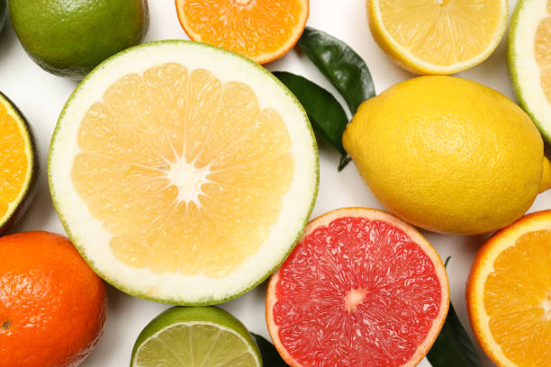 istock Different citrus fruits, close-up. 1401940413
