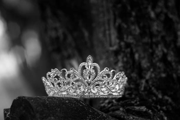 istock Royal luxury ancient crown, wedding accessories. Black and white 1401941067
