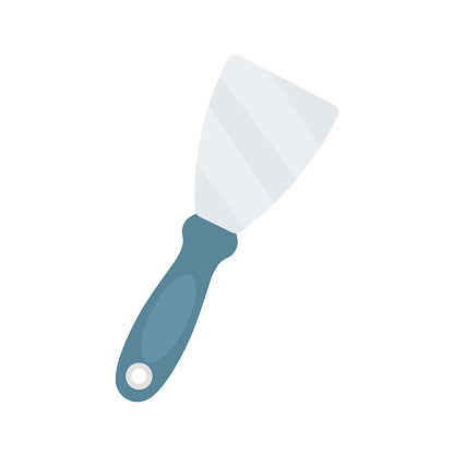 Spatula Building Spatula Building Repair Tool Isolated On White Stock Illustration ...