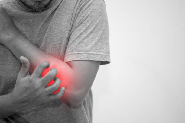 istock Skin disease concept, itching, scratching the arm 1401941635
