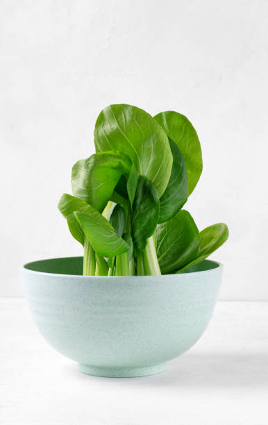istock Bok choy leaves in the green bow 1401942886