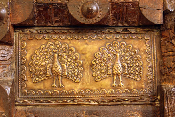 istock indian metal ornament with peacocks 1401945168