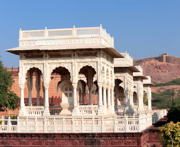 istock pavilions in Jaswant Thada mausoleum - India 1401945541