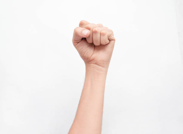 istock A man's fist on a white background 1401948383