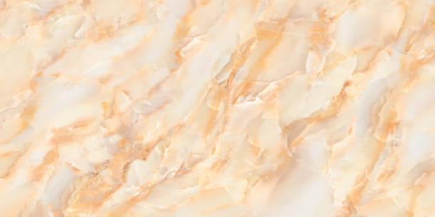 istock Cream onyx tile with orange weaves. Background textures for design. 1401949480