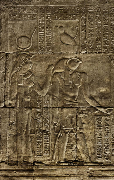istock Hieroglyphic carvings in ancient temple 1401960318