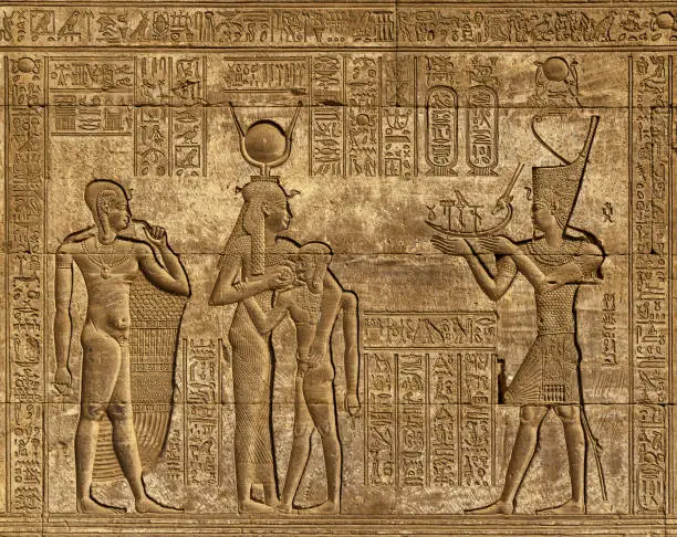 Photo of Hieroglyphic carvings in egyptian temple