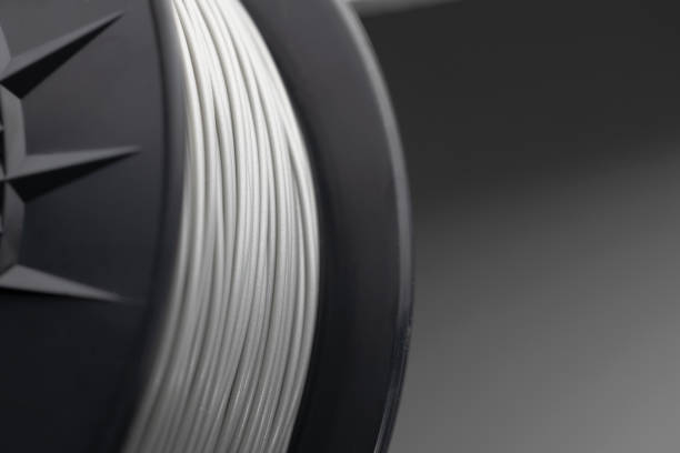 Filament for 3D printer. Filament for printing plastic parts on a 3D printer. Close-up