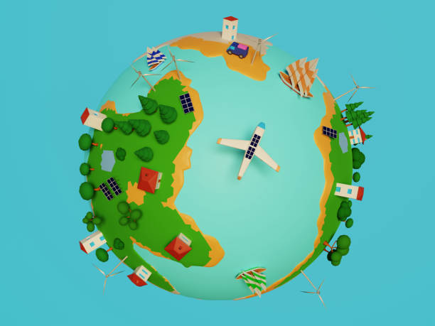 istock Ecological planet powered by renewable energies and solar electric vehicles. 1401961361