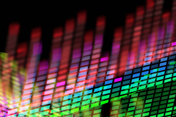 istock sound music equalizer in dark screen of electronic audio 1401962748