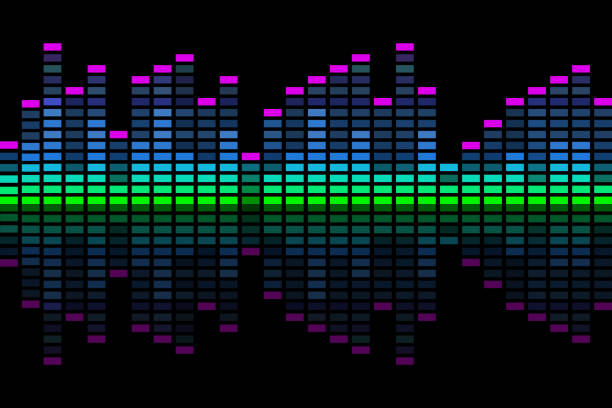 sound music equalizer in dark screen of electronic audio