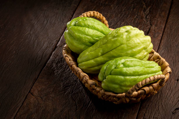 istock Fresh chayote fruits on the table. 1401985392