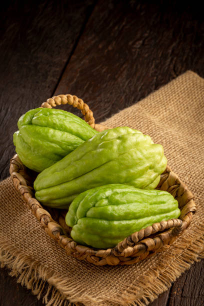istock Fresh chayote fruits on the table. 1401985586