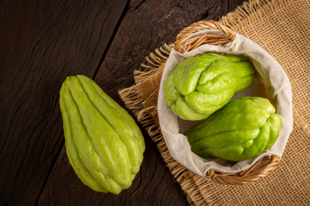 istock Fresh chayote fruits on the table. 1401985626