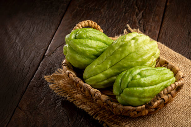 istock Fresh chayote fruits on the table. 1401985640