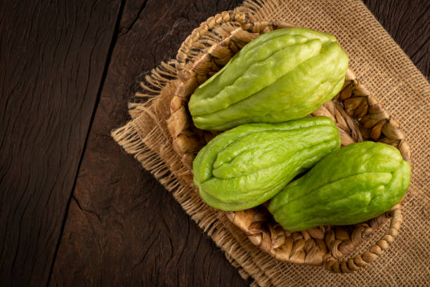 istock Fresh chayote fruits on the table. 1401985688