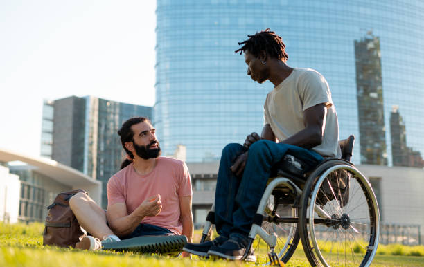 istock Two friend while spending time together in the park 1401989550