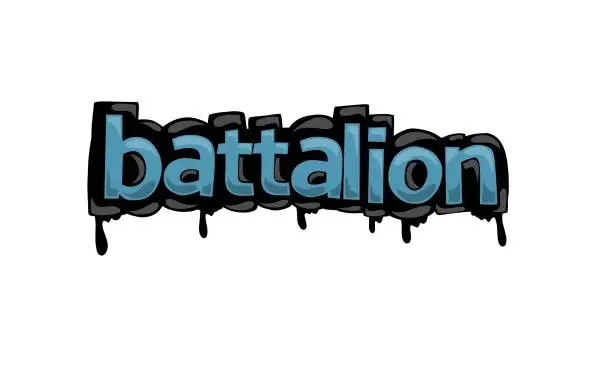 Vector illustration of BATTALION writing graffiti design on white background