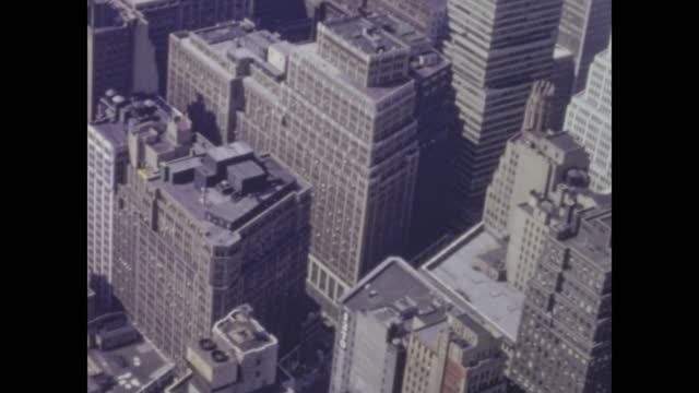 New York 1973, New York aerial cityscape view
