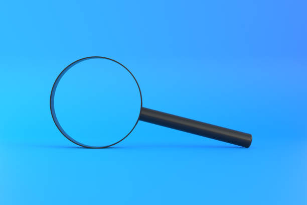 istock Magnifying glass flies soars over blue background 1401996514