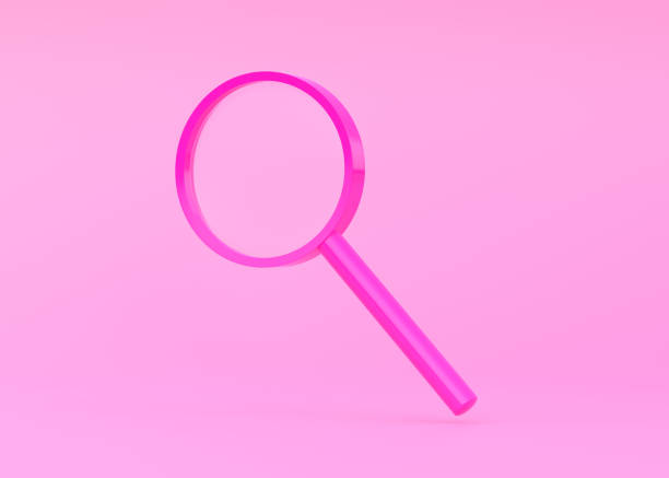 istock Magnifying glass flies soars over pink background 1401996522