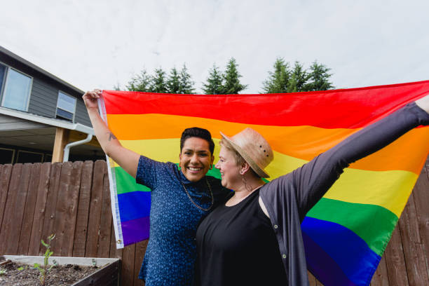 istock Pride Flag Happy Lesbian Couple 1401997534