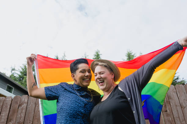 istock Pride Flag Happy Lesbian Couple 1401997541
