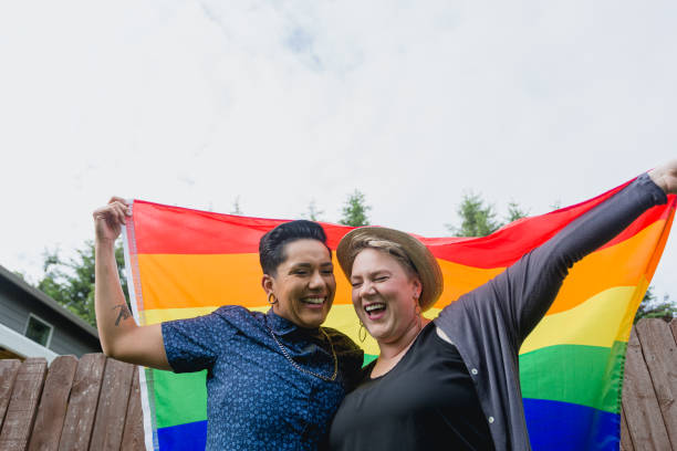 istock Pride Flag Happy Lesbian Couple 1401997543
