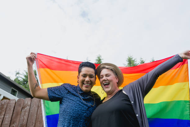 istock Pride Flag Happy Lesbian Couple 1401997553