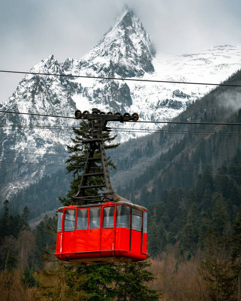 istock Cable car cabin in mountains with forest 1401997775