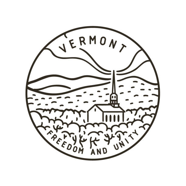 vermont. kościół w lesie. - vermont stock illustrations