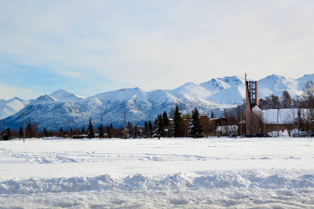 istock Snow covered Delaney Park, Anchorage, Alaska, USA 1401999258