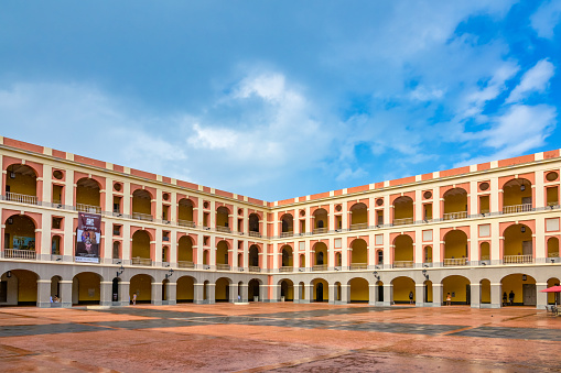 Museo de las Americas, housed in the historic Cuartel de Ballaja, in San Juan, Puerto Rico on a sunny day.