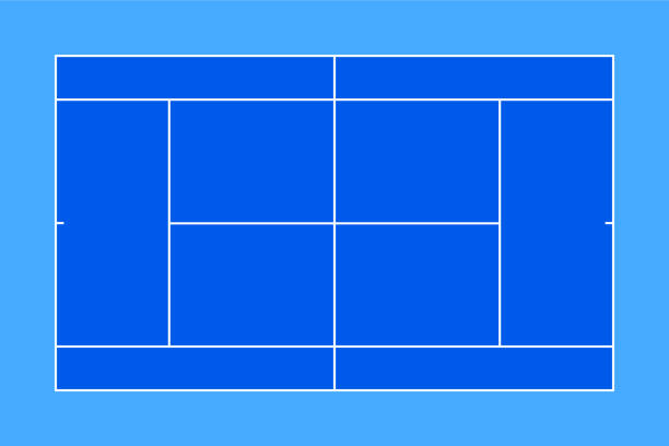 ilustrações, clipart, desenhos animados e ícones de quadra de tênis azul, tabuleiro de táticas - tennis open