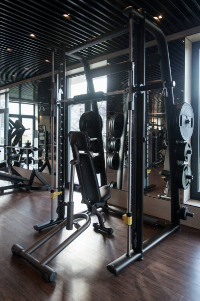 istock Large Modern Gym With Workout Equipment 1402015329