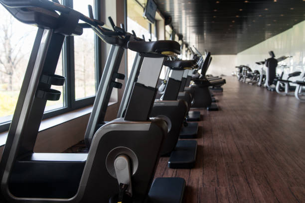 istock Interior Of New Modern Gym With Equipment 1402015341