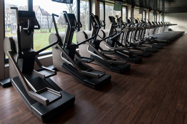 istock Interior Of New Modern Gym With Equipment 1402015597