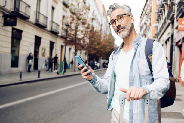 istock Man on vacation arrived to Madrid 1402021279