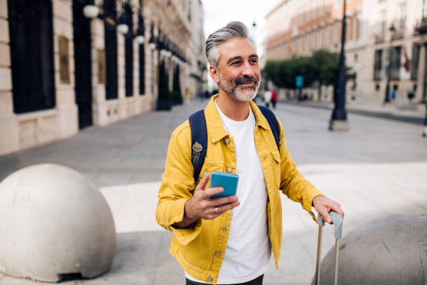 istock Man on vacation in Madrid enjoying sightseeing 1402021287