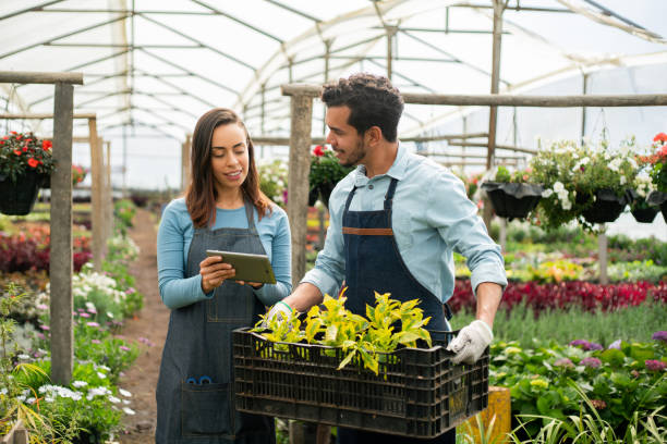 istock Workers working together at a garden center 1402037155