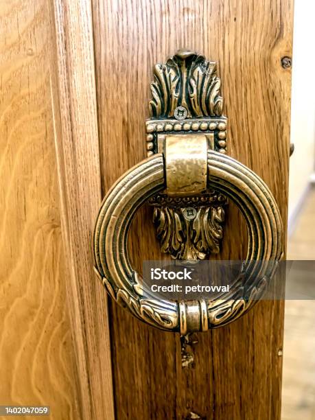 Door Handle Stylized Antique On The Door To The Opera House Box Stock Photo - Download Image Now