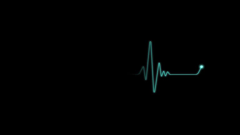 ECG line with heart beat pulse at medium speed