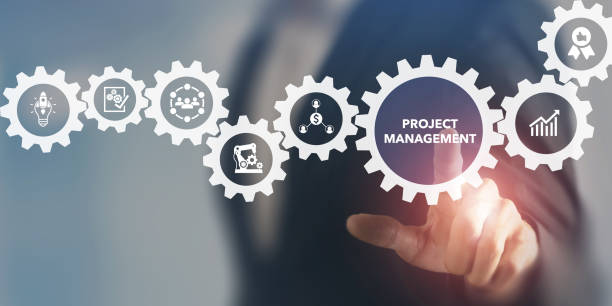 istock Project management concept. Planning tasks and milestones on schedule,cost management,team building,creating value to customer,monitoring of progress,resources,risk,deliverables and contract. 1402051913