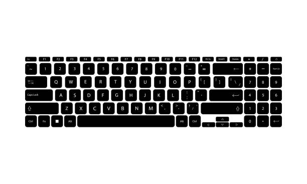 Keyboard Black computer keyboard isolated on white computer keyboard keys stock illustrations